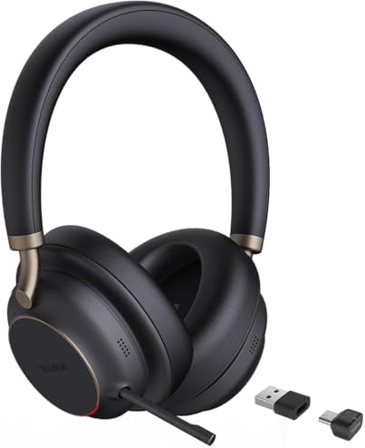 Yealink BH76 Plus Wireless Headset for Work, Bluetooth Headsets with Microphone Active Noise Cancelling (ANC), Retractable Hidden Mic Arm, Teams Certified Headset Compatible with PC Mac Mobile Phone by RedefineYourWorkplace