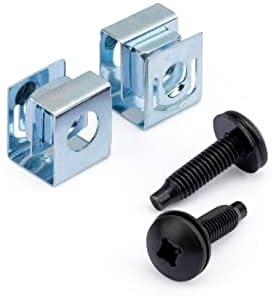 StarTech 50-Pack 10-32 19mm Screws & Clip Nuts, 19in/10in, Black & Silver by StarTech