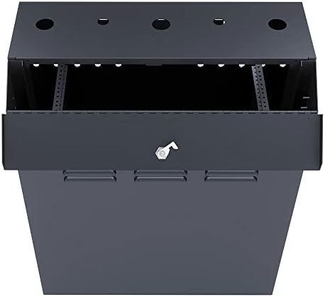 NavePoint 6U Vertical Server Rack Enclosure, Low Profile, 20.6" Deep, Max Weight Capacity 132lbs - 6U Network Cabinet Vertical Wall Mount, Perforated, Black - Image 4