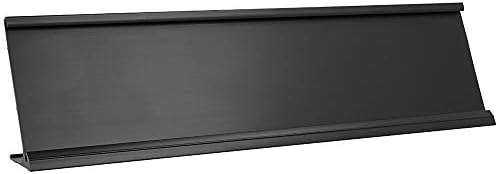 ExcelMark 2"x 8"Aluminum Name Plate Holder for Desk - Set of 5 - Office Business Door Sign Holder - Black - Image 2