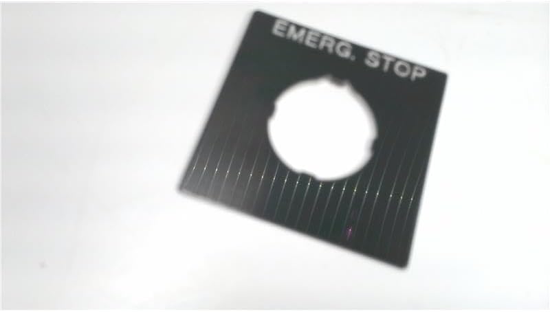 IDEC NWAS-104B "E-Stop" NAMEPLATE, 45 X 45 MM, Black NAMEPLATE, FACEPLATE, TW Series - Image 3