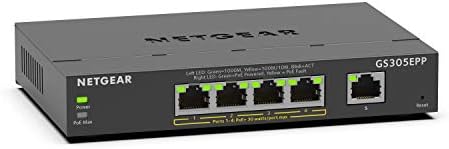 NETGEAR 5-Port PoE Gigabit Ethernet Easy Smart Managed Switch (GS305EPP) by NETGEAR
