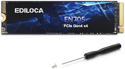 Ediloca 500GB SSD NVMe M.2 2280 PCIe Gen4 x4 Internal Solid State Drive for PS5, Gaming PC and Laptop, Up to 4300MB/s, with Dynamic SLC Cache (EN705) by EDILOCA