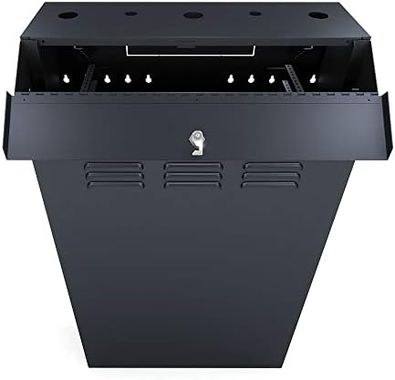 NavePoint 6U Vertical Server Rack Enclosure, Low Profile, 35.4" Deep, Max Weight Capacity 132lbs - 6U Network Cabinet Vertical Wall Mount, Perforated, Black - Image 4