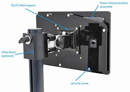 Anti-Theft Acrylic VESA Enclosure for Galaxy TAB A7 Lite 8.7" SM-T220 Tablet with Free Wall Mount Kit & 90-Degree Angle USB C Cable (TAB A7 Lite, Clear) - Image 6