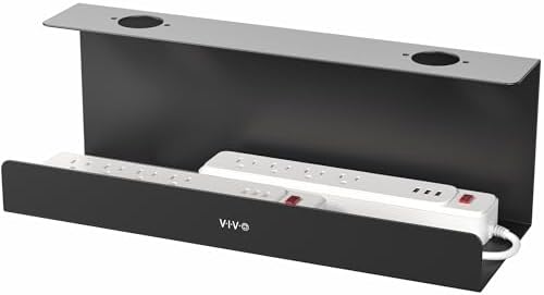 VIVO Black 17 inch Extra Deep Cable Management Tray, DESK-AC16-1C by VIVO