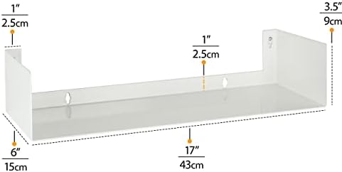 Wallniture Bali White U Shape Floating Shelves for Wall, CD DVD Storage Shelves and Metal Bookshelf Set of 6 - Image 3