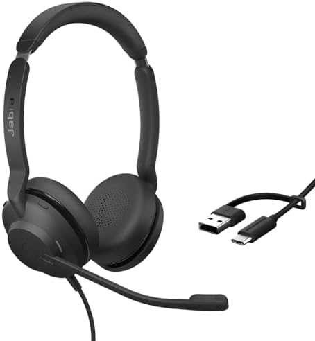 Jabra Evolve2 30 SE (2025 Version) Wired Dual-Ear Headphones with Microphone for Work – Computer Headset - USB-A and USB-C Cable - Microsoft Teams Certified - Goes with All Meeting Platforms – Black by Jabra