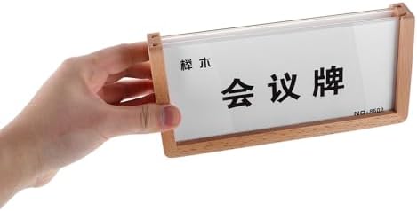 Milisten Name Plate Holder Table Sign Display V-shaped with Wood Base Acrylic Elegant Versatile and Stylish Desk Nameplate for Desk and Office Use for Meeting Room and Reception Areas - Image 4