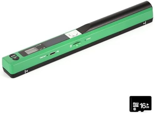 Portable Handheld Scanner A4, 900 DPI Document & Photo Scanner Green, JPEG/PDF, Mobile Book Card Scanner with 16GB TF Card, USB Transfer, Compact Portable Scanner for Documents Photos Receipts by ANNCARY