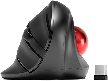 MicroPack Trackball Wireless Mouse, Upgrade Right Hand Ergonomic Mouse with Wireless Vertical Rollerball Computer Mouse, 3 Adjustable DPI, Easy Thumb Control for PC, Laptop, Mac, Windows - Black by MICROPACK