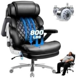800LBS Big and Tall Office Chair for Heavy People, Heavy Duty Executive Chair with High Back, Extra Wide Seat and Adjustable Lumbar, Large Computer Desk Chair Comfortable for Home Office by home
