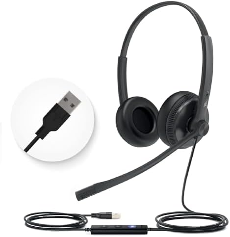 Yealink UH34 Wired Headset,USB-A,Noise Canceling Mic,in-Line Control,On-Ear by RedefineYourWorkplace