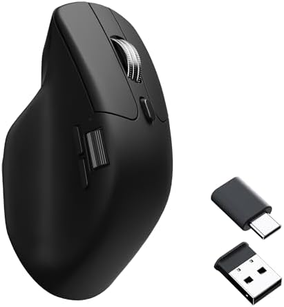 Keychron M6 All Silent Wireless Gaming Optical Mouse, Tri-Mode 2.4 GHz/Bluetooth 5.3/Wired, PixArt 3395 Sensor, 26000 DPI, Ergonomic Lightweight Programmable Macro Button for Windows PC/Mac - Black by Keychron
