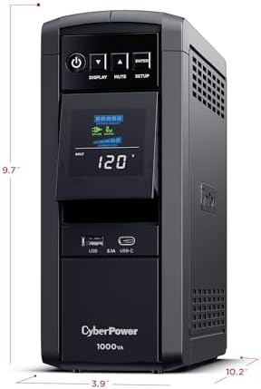 CyberPower CP1000PFCLCDTAA PFC Sinewave UPS System, 1000VA/600W, 10 Outlets, AVR, Mini Tower, TAA Certified - Image 6