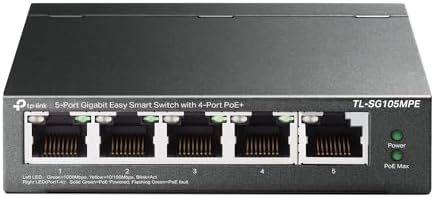 TP-Link 5 Port Gigabit Easy Smart Managed PoE Switch, 120W(TL-SG105MPE) by TP-Link