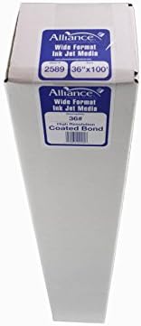 Alliance Wide Format Paper 36" x 100' Coated Bond Rolls High Resolution Ink Jet Media 96 Bright with 2" core For Aqueous and Latex Printers. 1 Roll per Carton 36 LB - Image 2