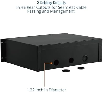 Tecmojo 3U Rack Drawer,Rack Mount Drawer for 19in Network Equipment/Server/AV Rack or Cabinet Enclosure,Sliding and Lockable Server Rack Drawer - Load-Bearing 44lb (20kg),with Cable Management Holes - Image 5