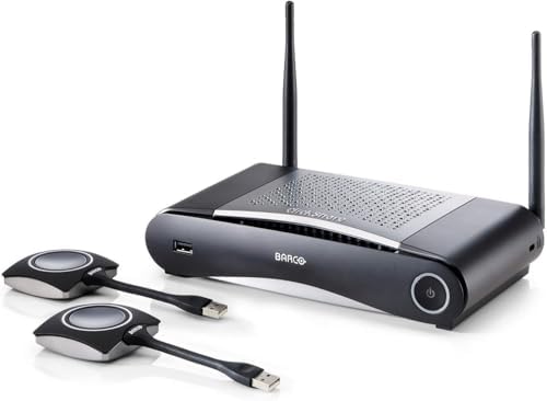 Barco CSE-200 | Small Medium Size Meeting Room Wireless Presentation System w/ 2x ClickShare Button & Power Adapter (Renewed) by Amazon+Renewed
