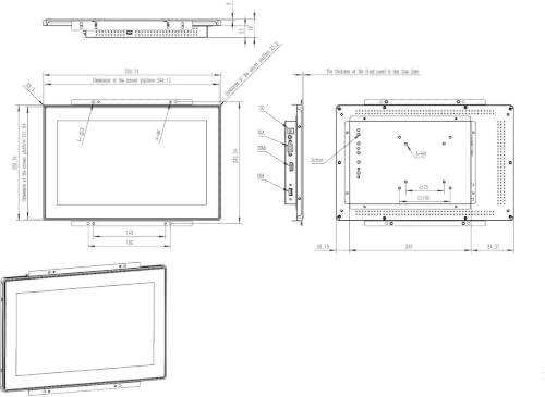 13.3 Inch Industrial PCAP Touchscreen Monitor, 1920x1080,Waterproof,VGA+HDMI Port, 24/7 Continuous Working Open-Frame Monitor - Image 3