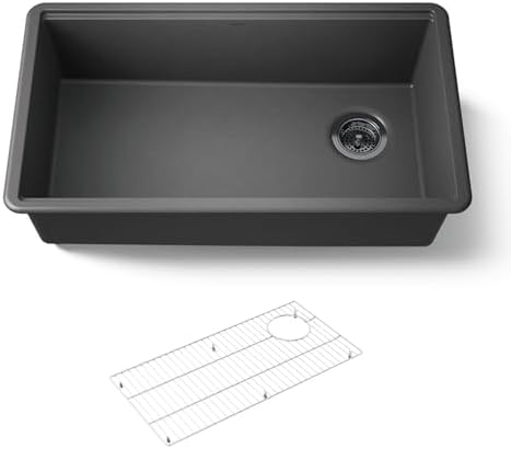 KOHLER Billings™ 32-1/2" Undermount Kitchen Sink, Single-Bowl Sink, Neoroc, K-33710-CM7, Matte Graphite by Unknown