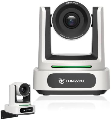 TONGVEO AI 4K PTZ Camera with Auto Tracking, 10X Optical Zoom Video Conferencing Camera, HDMI & USB 3.0 Plug and Play Webcam for Zoom, Teams, Church Worship, Live Streaming, Education by TONGVEO