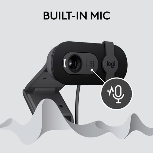 Logitech Brio 101 Full HD 1080p Webcam for Meetings,Streaming,Desktop,Laptop,PC - Built-in Mic,Shutter,Works with Zoom,Microsoft Teams,Nintendo Switch 2’s New GameChat Mode,USB-A,-Black,(Pack of 4) - Image 5
