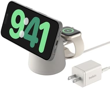 Belkin Qi2 15W Wireless Charging Dock, 2 in 1 Fast iPhone Charger by Unknown