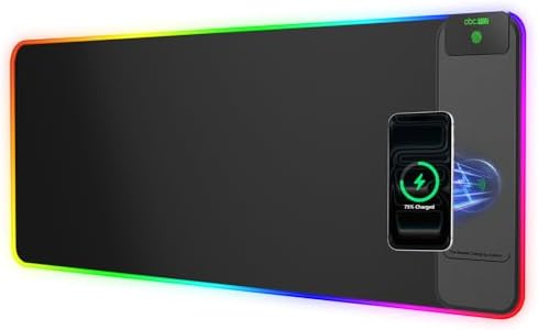 Wireless Charging Mouse Pad Gaming, 31.5"x11.8" Large Desk Mat, Waterproof by abcmat