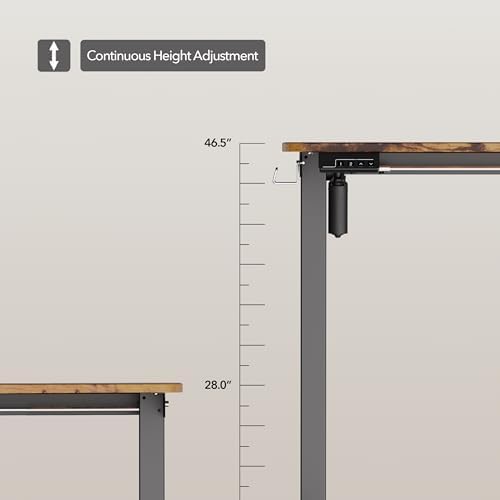 LongKe Electric Standing Desk Adjustable Height, 40x24 Inches Sit Stand up Desktop for Home Office, Ergonomic Rising Computer Table with Memory Preset,Rustic Brown - Image 3