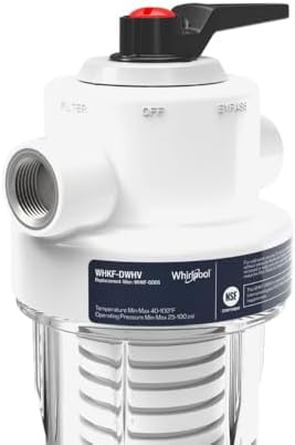 Whirlpool 10 x 2.5 Inch Whole House Water Filtration System WHKF-DWHV, 3/4" Ports, Clear Housing, NSF Certified Water Filter WHKF-GD05 Included - Image 5