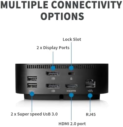HP Docking Station for Laptop Dual Monitor,HP USB-C G5 Dock with 120W AC Adapter,Bundle with USB-C/HDMI/DP Cables (Renewed) - Image 2