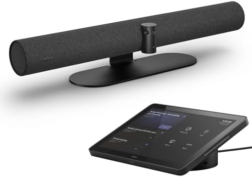 Jabra PanaCast 50 Video Bar System - All-in-one Meeting Room Solution, Audio bar, 180° Full-Room Webcam, Intelligent AI-Enabled Features, and PanaCast Control Touchscreen - MS Teams Certified - Black by Jabra