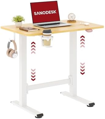 SANODESK 32''x20'' Gas-Spring Lifting Mobile One-Piece Standing Desk by sanodesk