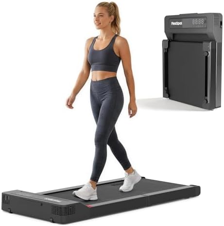 FLEXISPOT Foldable Walking Pad Treadmill for Home Office, Under Desk Treadmill with Fold-in-Half Design, Quiet Brushless Walking Experience, 264 LBS Capacity, Easy Storage by Unknown