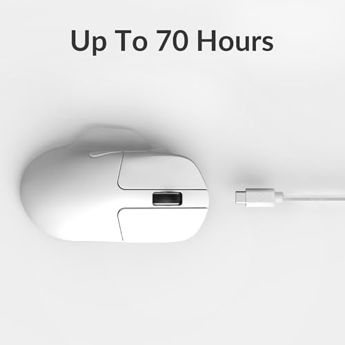 Keychron M7 Wireless Mouse, 26K DPI, 2.4 GHz/Bluetooth/Wired, 63g, White - Image 6