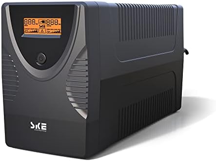 SKE SK1500 1500VA/900W UPS Battery Backup & Surge Protector - Uninterruptible Power Supply with LCD Display, AVR Voltage Regulation, 8 Outlets, Backup Power for PC, Router, NAS & Home Office by SKESMARTKEYENERGY