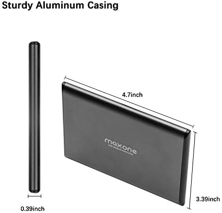 Maxone 320GB Ultra Slim Portable External Hard Drive HDD USB 3.0 Compatible with PC, Laptop - Charcoal Grey - Image 2