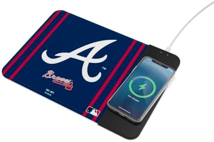 SOAR MLB Official Established Primary Logo Wordmark Home Office Wireless Charging Mouse Pad Mat 11.8" x 8.6" (Atlanta Braves) by OuterstuffFIFAWorldCup