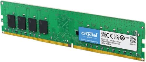 Crucial 8GB DDR4 RAM, 3200MHz (PC4-25600) CL22 Desktop Memory, UDIMM 288-Pin, Downclockable to 2933/2666MHz, Compatible with Intel and AMD Ryzen - CT16G4DFRA32A (Pack of 5) by Crucial
