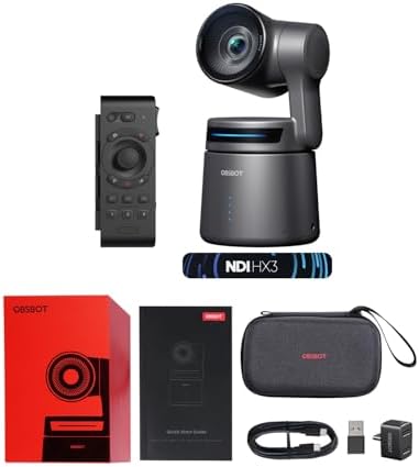 OBSBOT Tail Air NDI Streaming Camera 4K+ Remote Control, AI Tracking Camera by OBSBOT