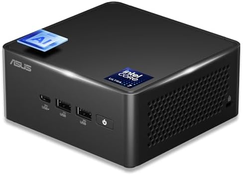 NUC 14 Pro AI Mini Pc, Ultra 7 155H (16C/22T, Up to 4.8GHz) Mini Desktop, 32GB DDR5 RAM 1TB PCIe 4 SSD Mini Computer, Intel Arc Gpu/AI GC/AI Boost/AI Ready/Type C 3.2/8K/HDR/My ASUS/BT5.3/WiFi 6E by Intel
