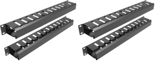 4 Pack of All Metal 1U Cable Manager with 12 Big Finger Slots by JINGCHENGMEI
