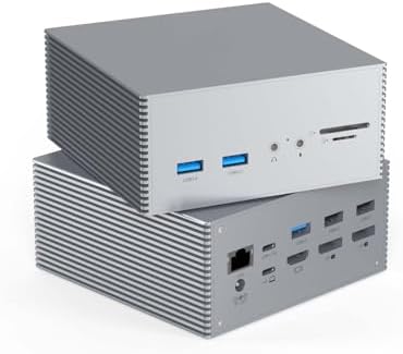 Tiergrade Upgraded Universal USB-C 4K Triple Display Docking Station with Charging Support for MacBook Pro & Windows Type C Systems (2 4K DP, HDMI, 6 USB Ports, 60W USB PD),Extended Display for macOS by Tiergrade