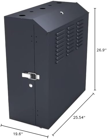 NavePoint 6U Vertical Server Rack Enclosure, Low Profile, 19.6" Deep, Max Weight Capacity 132lbs - 6U Network Cabinet Vertical Wall Mount, Perforated, Black - Image 5