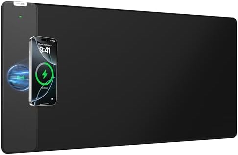 Magnetic Wireless Charging Mouse Pad, 31.5"x15.8" Large Desk Mat by abcmat