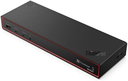 Lenovo ThinkPad Thunderbolt 5 Smart Dock 7500, 120Gbps Data Transfer, 180W Power Delivery, Multiple Display Support, 2.5Gbps Ethernet, Black by LENOVO
