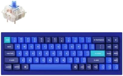 Keychron Q7 Wired Custom Mechanical Keyboard, 70% Layout QMK/VIA Programmable Macro with Hot-swappable Gateron G Pro Blue Switch Double Gasket Compatible with Mac Windows Linux - Navy Blue A by Keychron