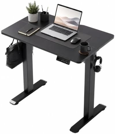 Claiks Electric Standing Desk, 32x19 Inch, Height Adjustable, Dark Black by CLAIKS