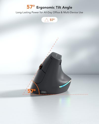 Wireless Ergonomic Mouse, Bluetooth Vertical Mice, Quiet Click - Image 3